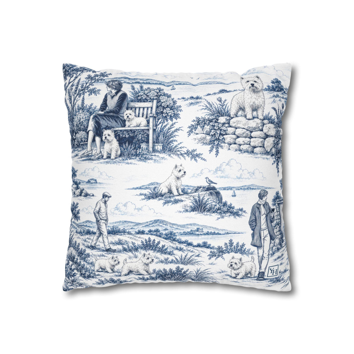 West Highland Terrier Toile (Jumbo) - Square Pillowcase