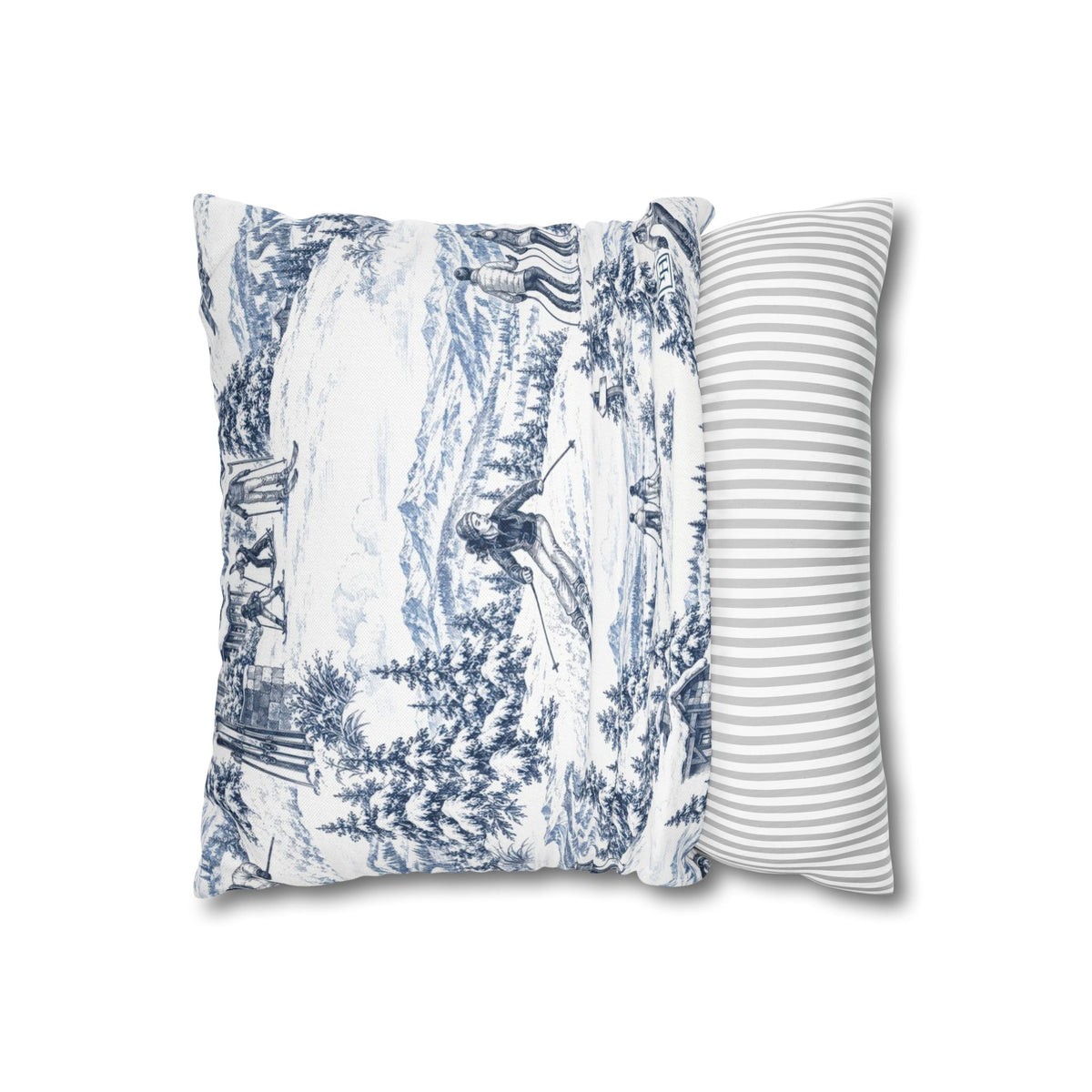 Skiing Toile - Square Pillowcase