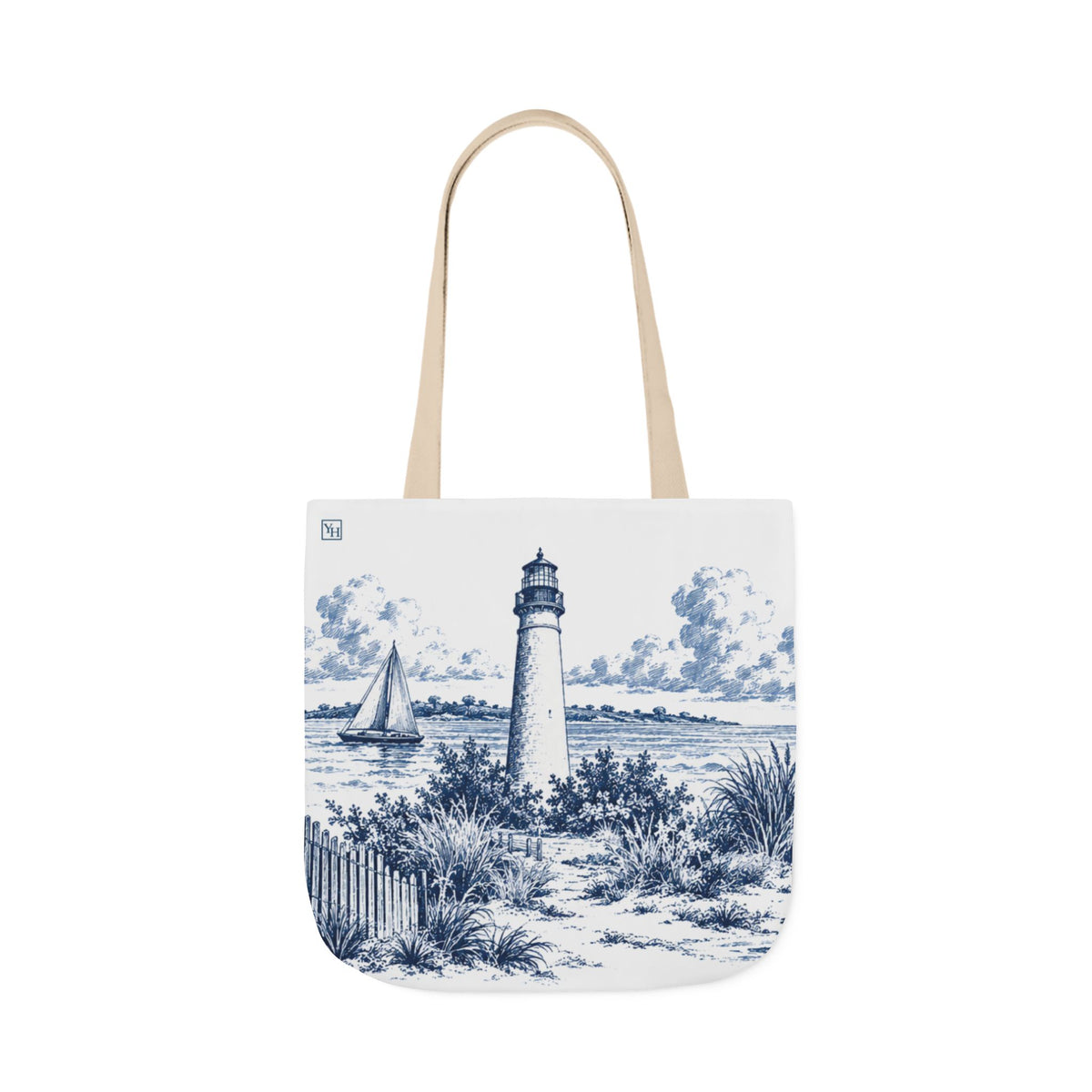 Cape May Toile - Canvas Tote Bag
