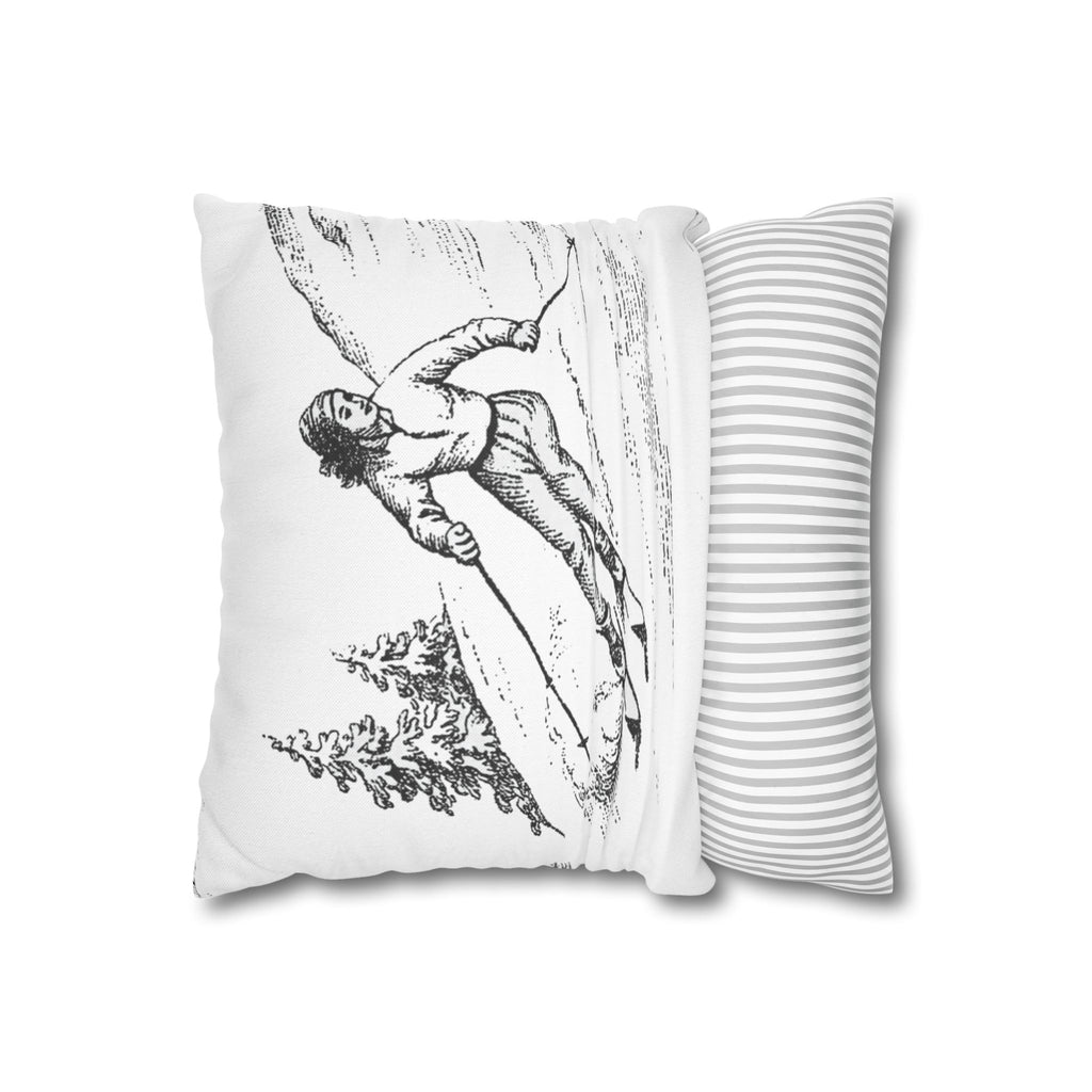 Skiing Toile (Jumbo) - Square Pillowcase