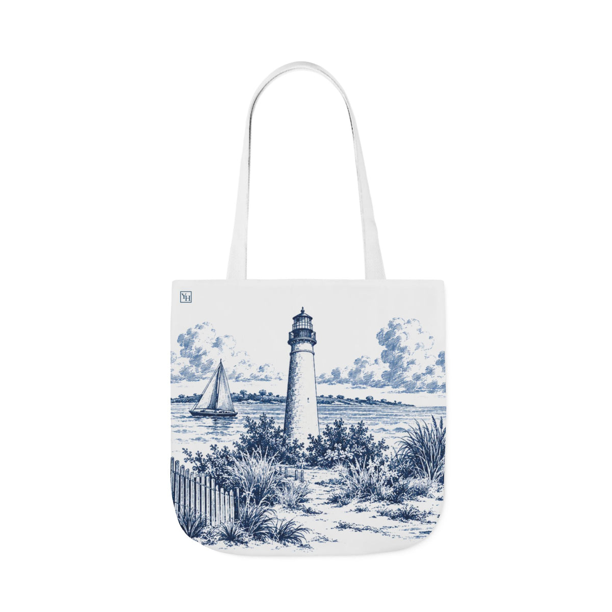 Cape May Toile - Canvas Tote Bag