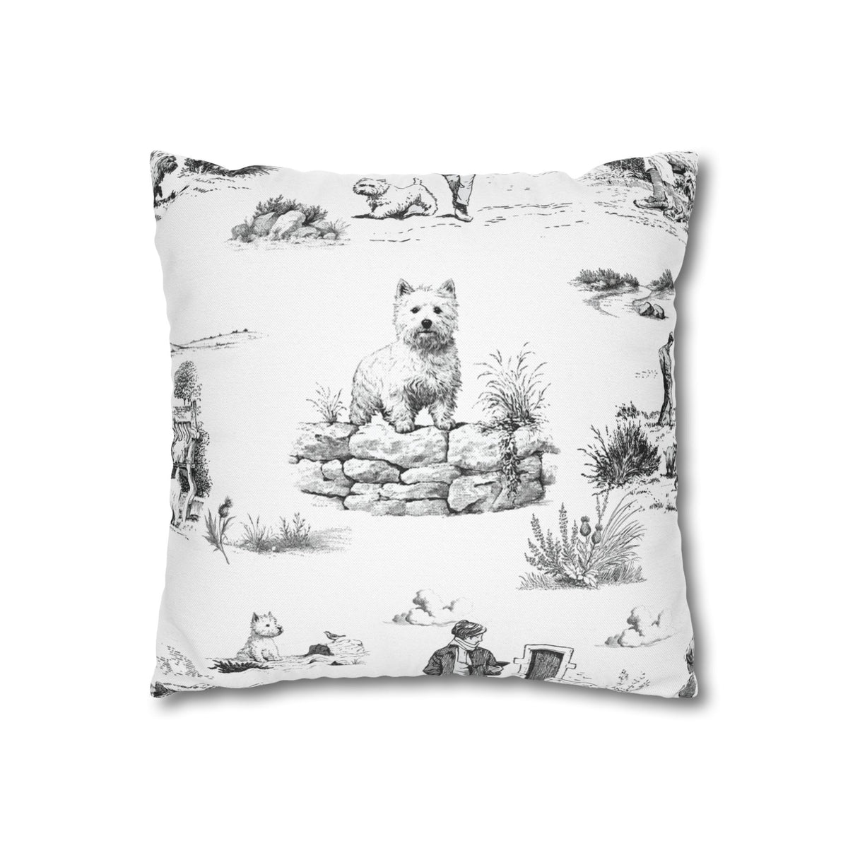 West Highland Terrier Toile - Square Pillowcase