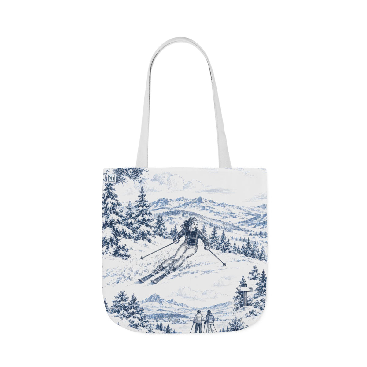 Skiing Toile - Canvas Tote Bag