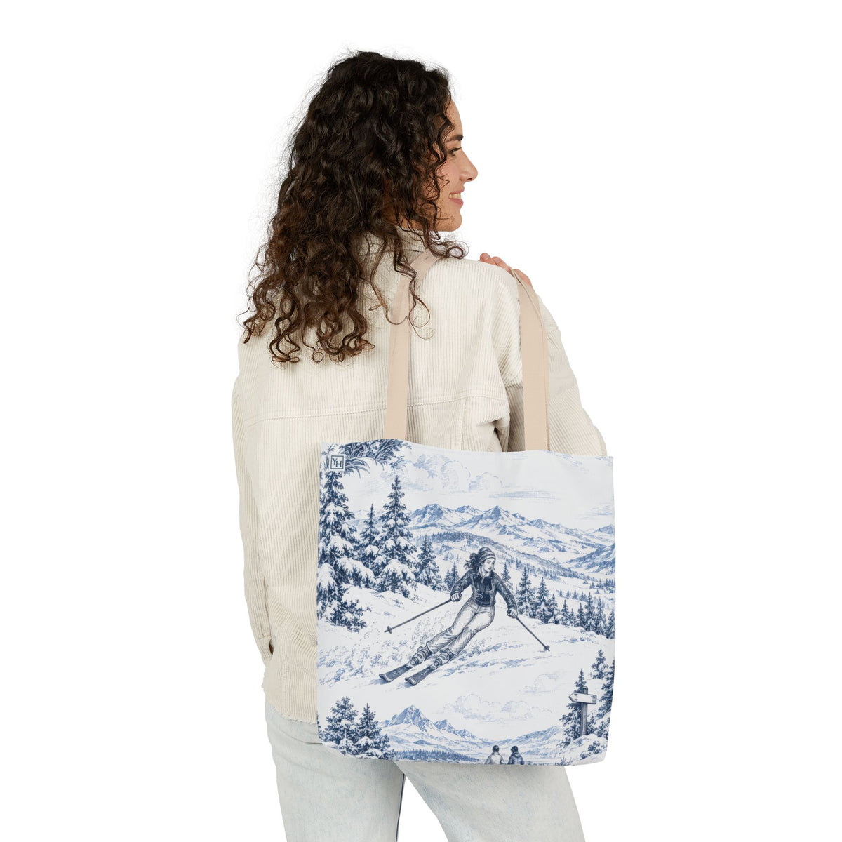 Skiing Toile - Canvas Tote Bag