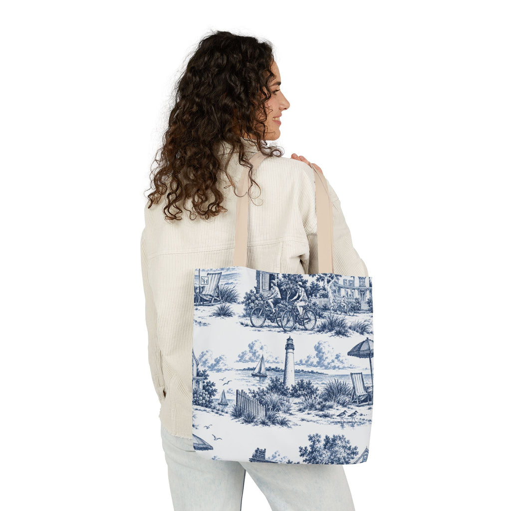 Cape May Toile - Canvas Tote Bag